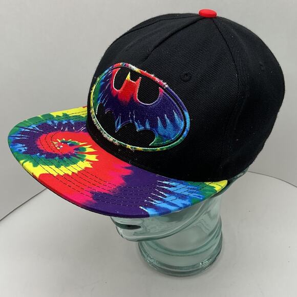 Batman DC Comics Embroidered Tie Dye Baseball Hat Snapback - Picture 7 of 12